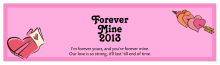 Forever Mine Valentine Day Water Bottle Labels 7x1.875 